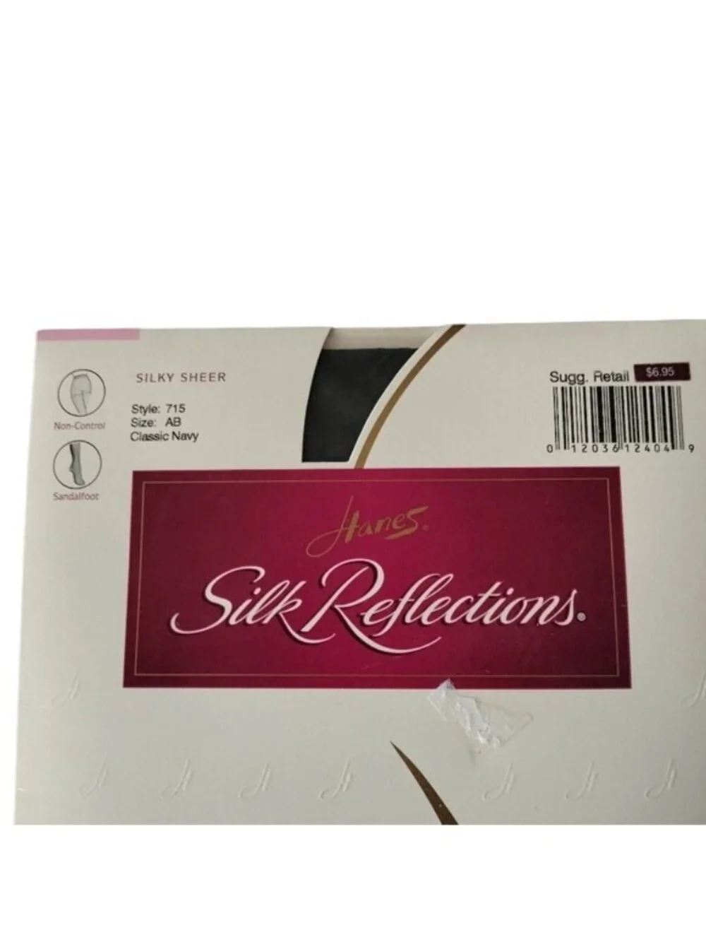 Vintage Hanes Silk Reflections Sandalfoot Hosiery, Size AB
